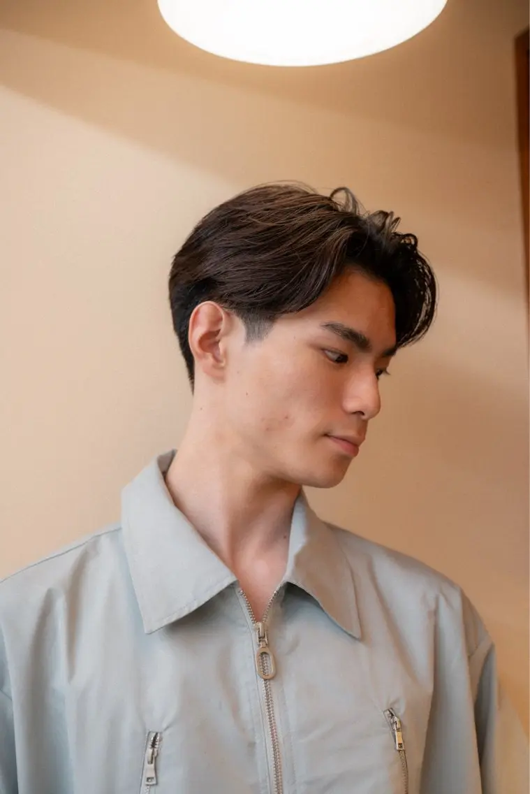 ショート カラー パーマ メンズ センターパート 🔗メンズサロン🔗 Kieのヘアスタイル
