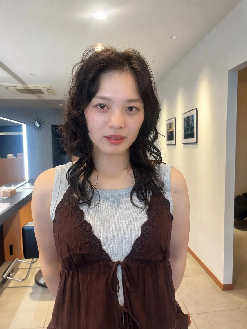 パーマ カット ヘアカラー 顔周りレイヤー 髪質改善 / AYUのヘアスタイル