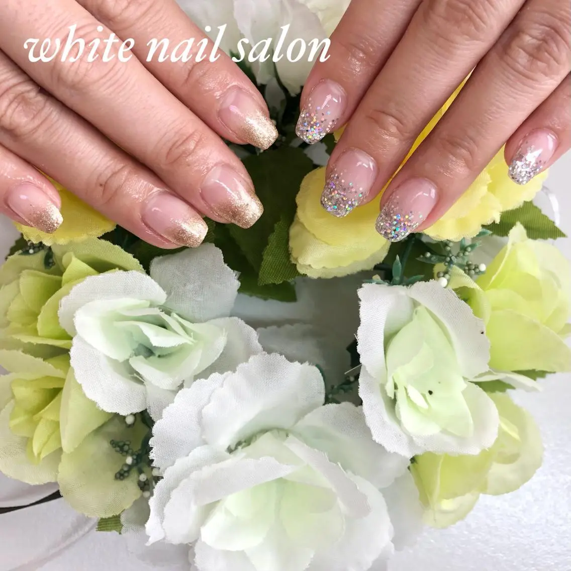 ネイル アートネイル フットネイル フレンチネイル ジェルネイル グラデーション white nail salonのネイルデザイン
