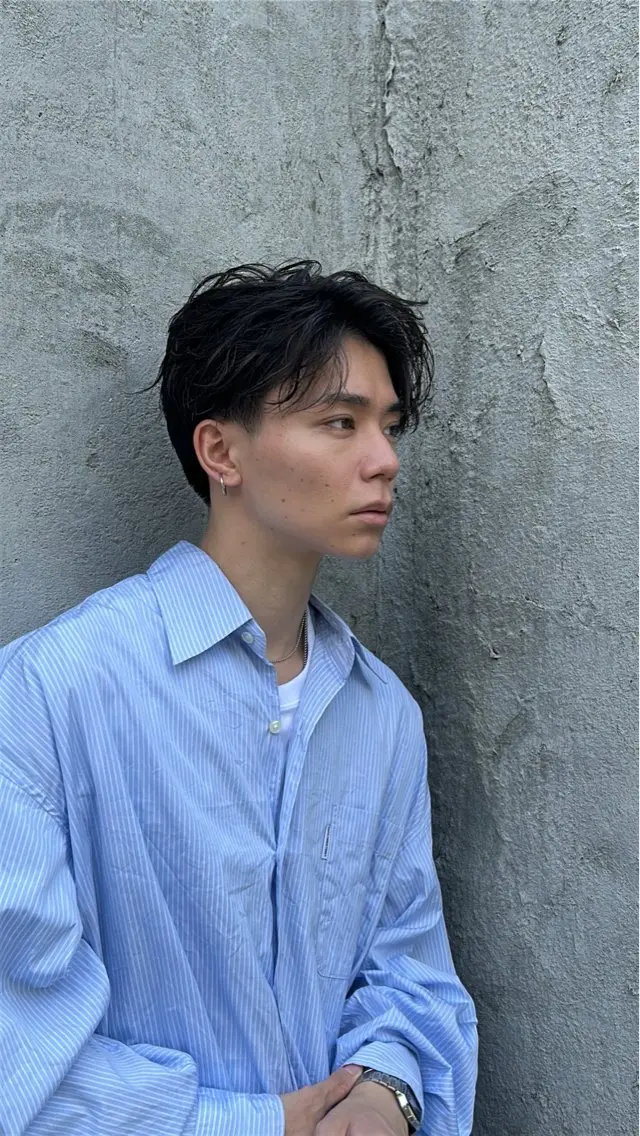 パーマ メンズ カット パーマ 湯浅禅也/プードル /波巻きパーマ/栄のヘアスタイル