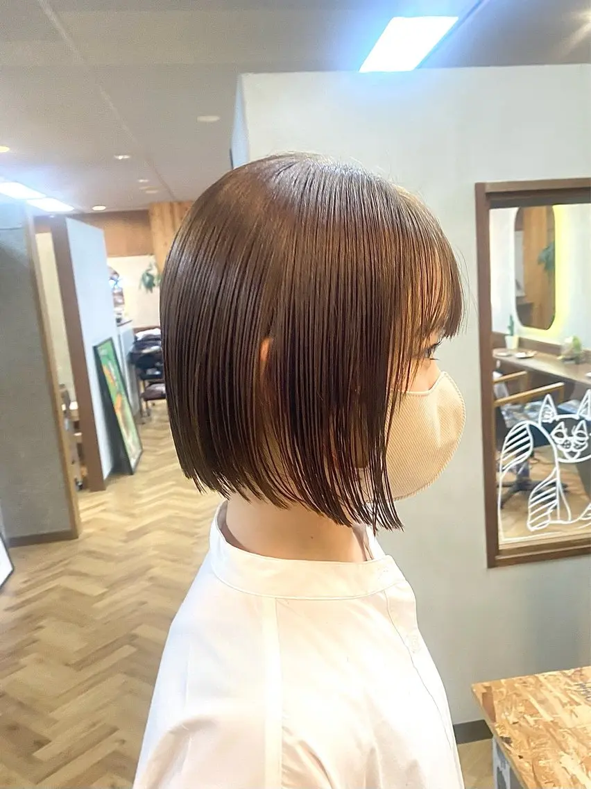 ミディアム カラー パーマ ヘアアレンジ グレージュ カット ヘアカラー トリートメント ハル🌸柔色/ ブリーチなし/艶髪のヘアスタイル