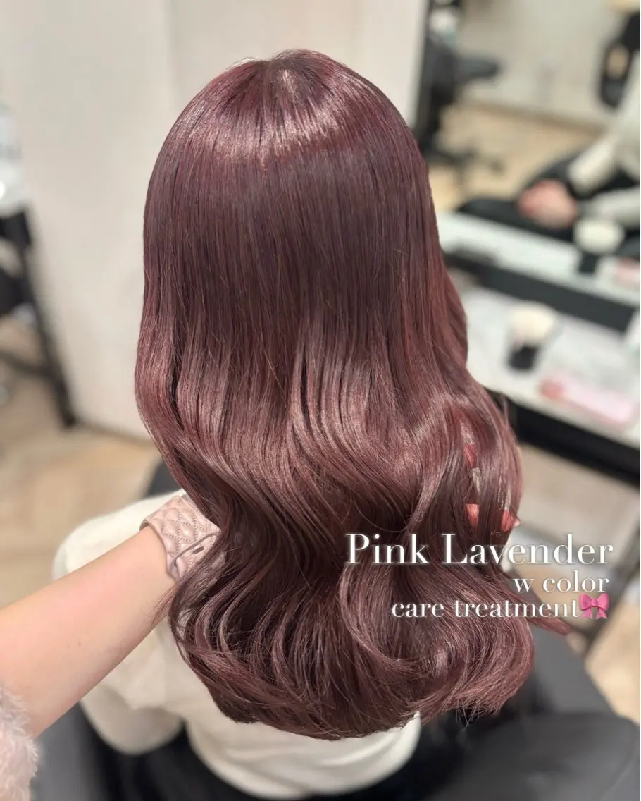ロング カラー ブリーチ ダブルカラー ラベンダーカラー ブリーチなしカラー ピンクカラー カット ヘアカラー 𝒎𝒐𝒆🩰 名駅/ヘアメ/暖色♡のヘアスタイル