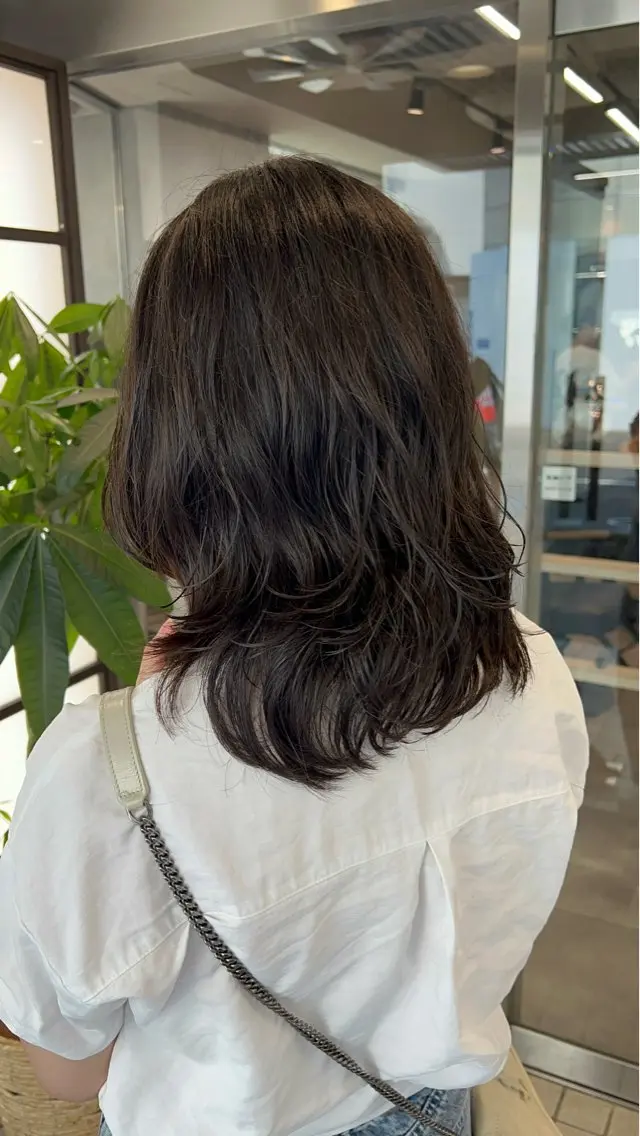 ミディアム パーマ ミディアムパーマ レイヤーカット カット パーマ 🌞レイヤー×カラー 前川那津美🌞のヘアスタイル