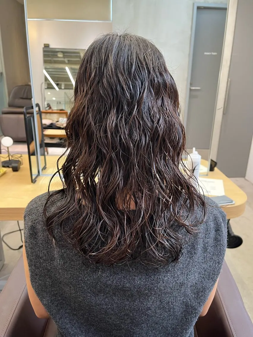 セミロング パーマ セミロングパーマ カット パーマ トリートメント 似合わせパーマ/ kazuのヘアスタイル