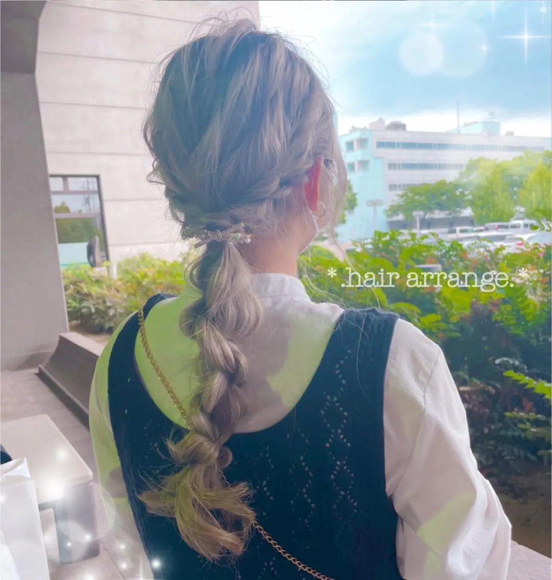ゆるっと可愛い編みおろしヘア♡🥰の写真