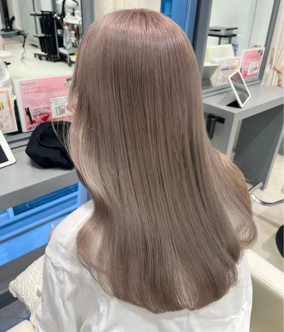 セミロング カラー ヘアセット クルミ🤍推し活 🎀ピンクカラーのヘアスタイル