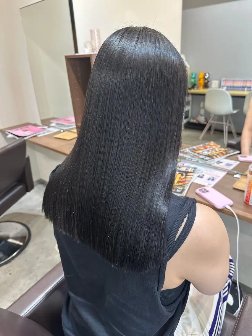 ロング カラー アッシュ 透明感カラー 縮毛矯正 縮毛矯正+モテカラー 🎀✨MIHOのヘアスタイル