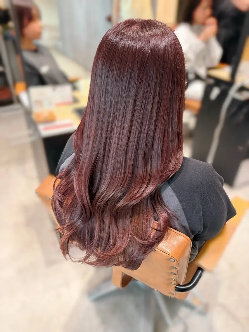 カラー ボルドーカラー ブラウンカラー ピンクカラー ヘアカラー shinaho /透明感カラー･ボブのヘアスタイル