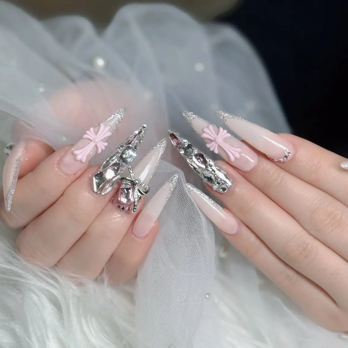 ネイル フットネイル フレンチネイル グラデーション 韓国ネイル ロングネイル ハンドネイル Hani Nail Salonのネイルデザイン