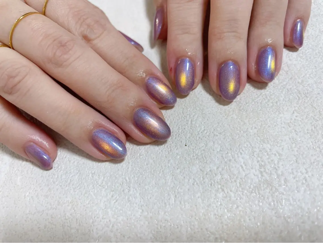 ネイル オーロラネイル ブルー フットネイル フレンチネイル ジェルネイル kiki nail たまプラーザのネイルデザイン