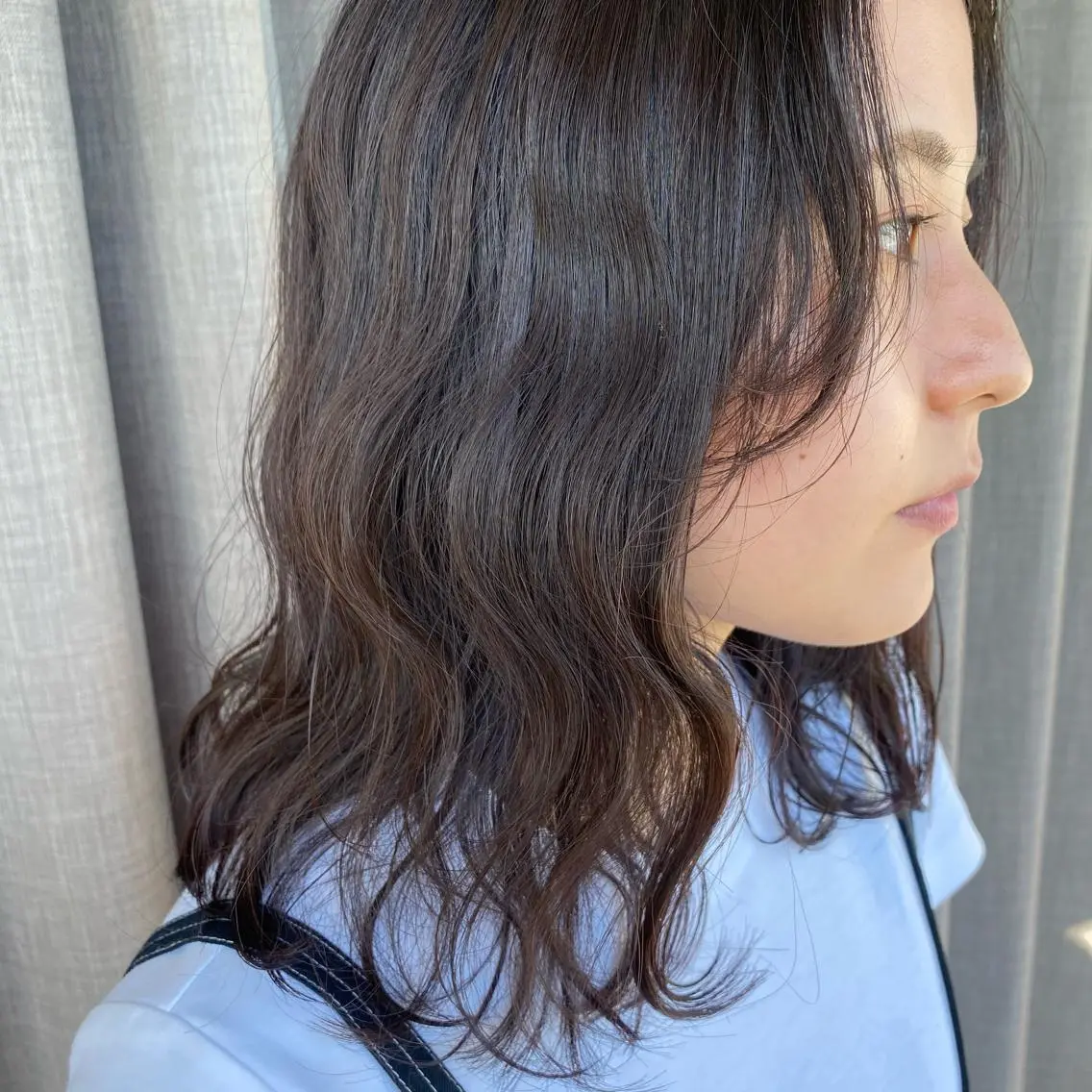 ミディアム カラー アッシュ ディープラベンダー ラベンダーカラー ラベンダーアッシュ ヘアカラー 🌼透明感艶カラー オリーブ🌼河村咲のヘアスタイル
