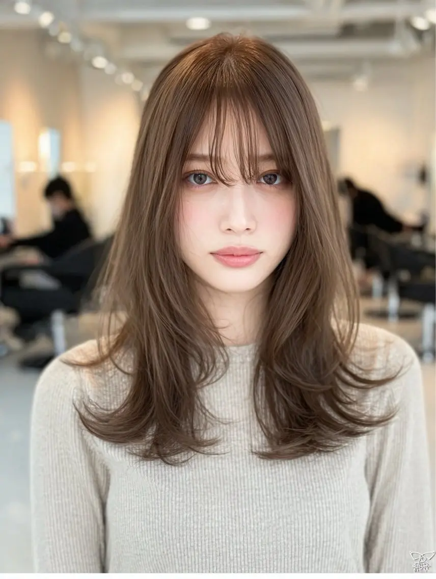 ロング カラー ヘアカラー 韓国×艶ハイトーンが かわいい✨️リオ🍒のヘアスタイル
