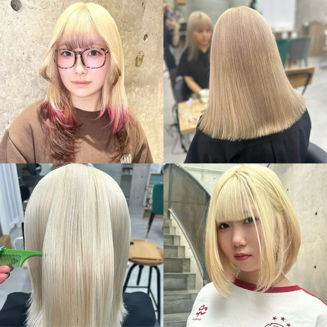 ミディアム カラー ヘアカラー トリートメント Acchon/心斎橋 💚ダブルカラーのヘアスタイル