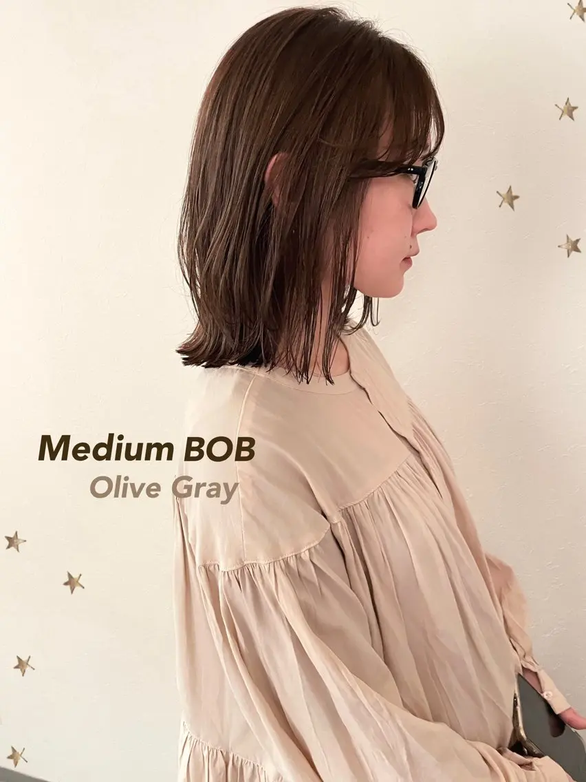 ミディアム カラー カット ヘアカラー 市川 千夏のヘアスタイル