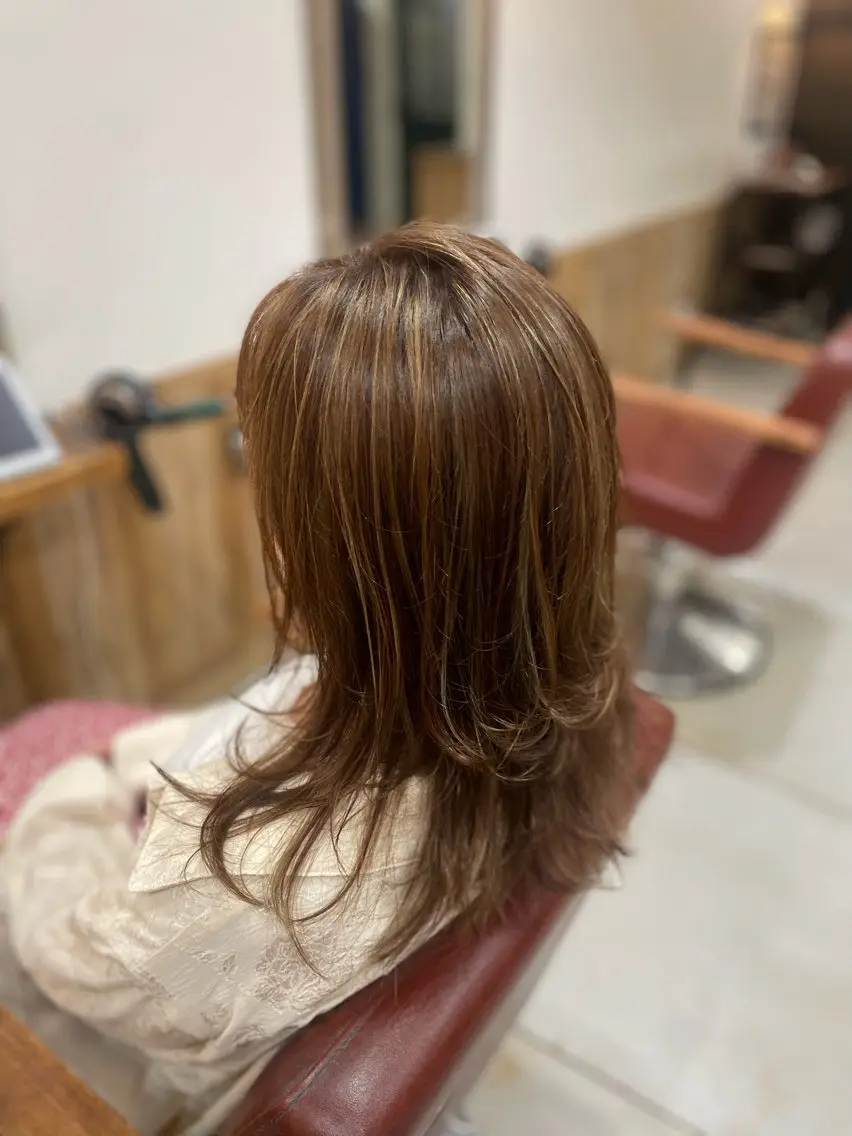 セミロング ショートボブ ボブ ハイライト レイヤーカット Wカラーレイヤーカ ット⚡️CHIAKIのヘアスタイル