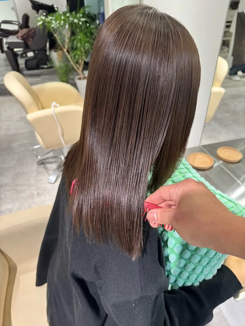 ロング カラー 髪質改善 カット ヘアカラー トリートメント 夜23時まで予約🉑 reverieあきらのヘアスタイル