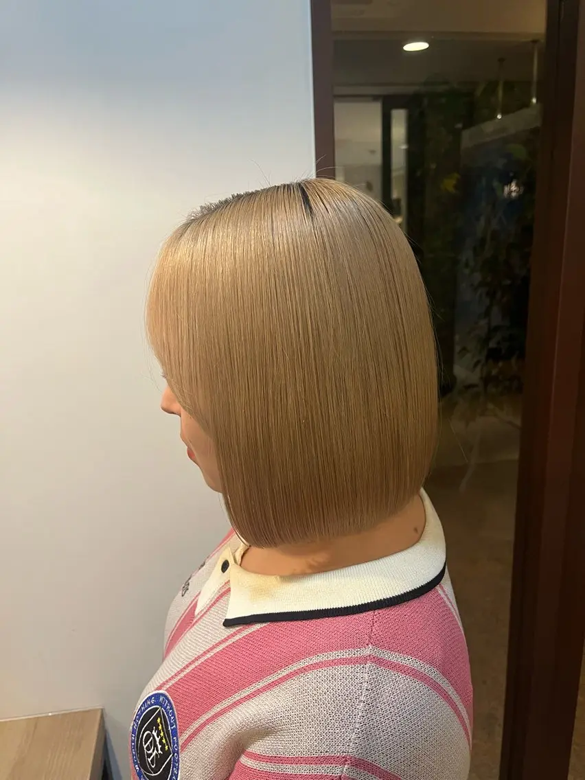 ショート ワンレンボブ ボブ 🤍KIND 堀川留加🤍のヘアスタイル
