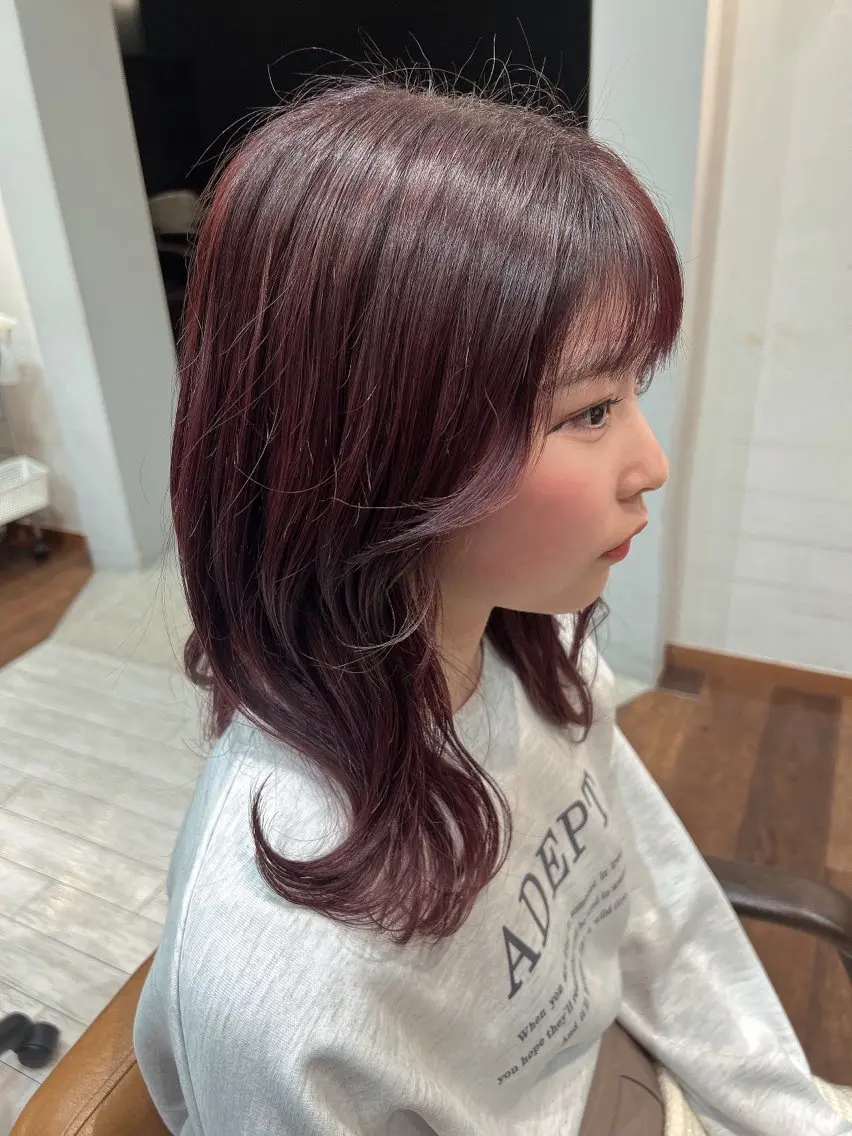 セミロング カラー ブリーチ ブリーチなしカラー ピンクカラー 🌻井上 マリー🌻のヘアスタイル