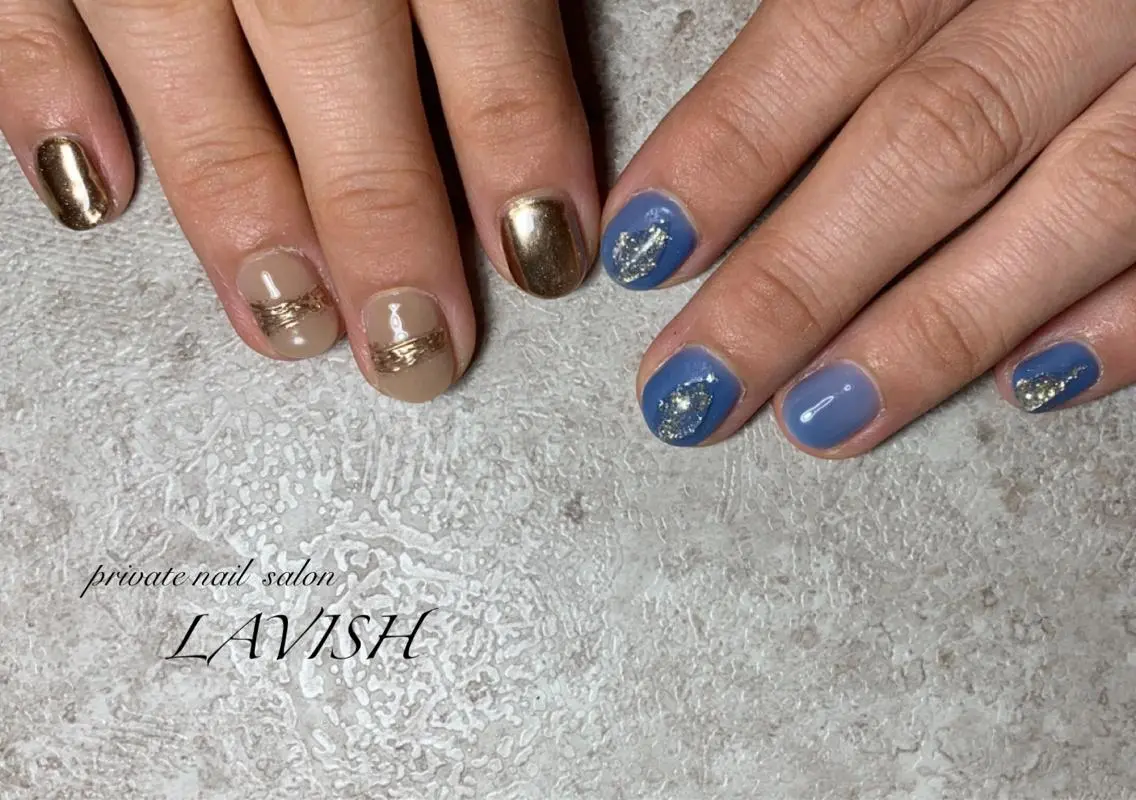 ネイル 氷ネイル・うるうるネイル 韓国ネイル ニュアンスネイル ワンカラーネイル 春ネイル LAVISH 大和店 emi･:*+のネイルデザイン