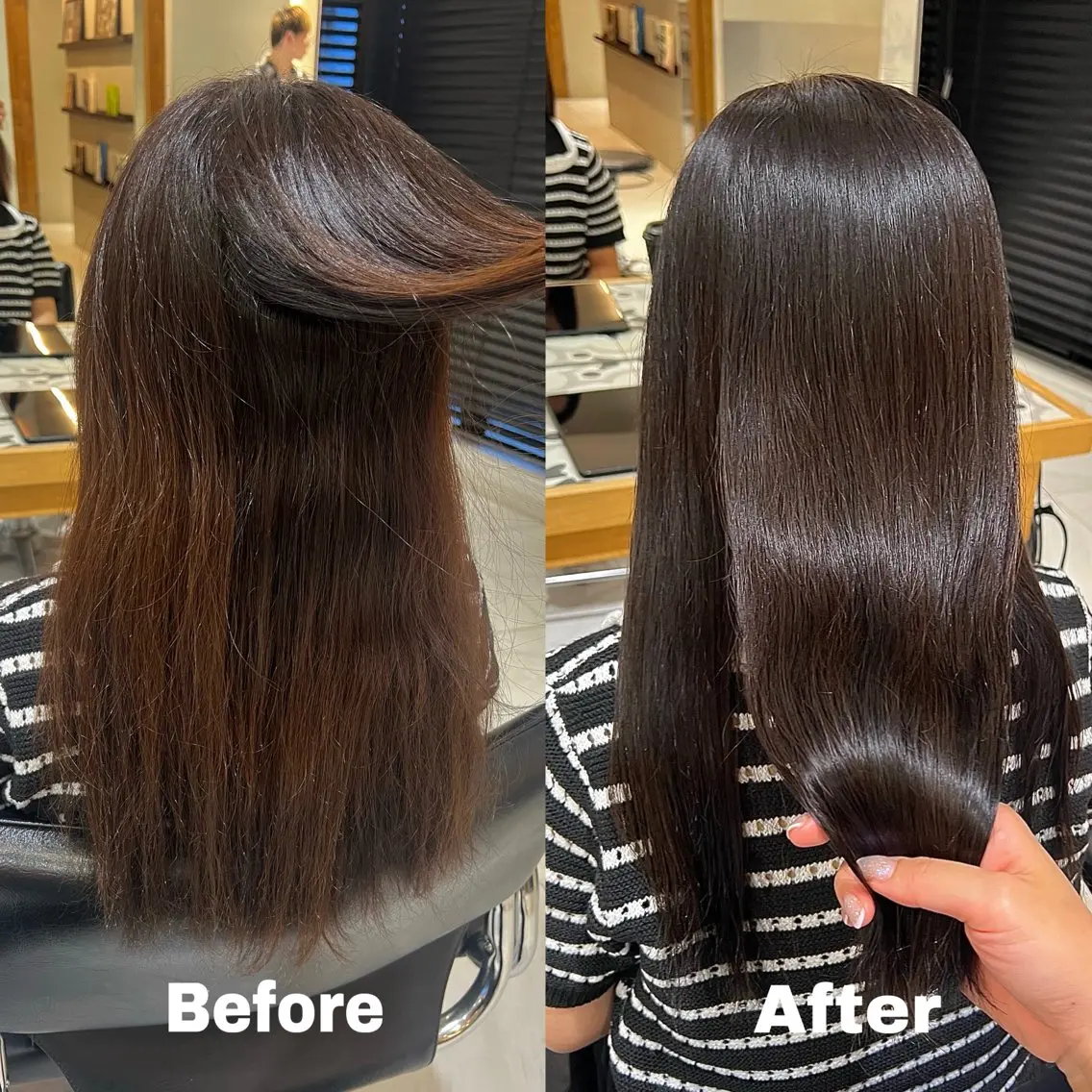 ロング 縮毛矯正 カット ヘアカラー 縮毛矯正 トリートメント ヘッドスパ ブリーチ/ブラウン 🤎MIREのヘアスタイル