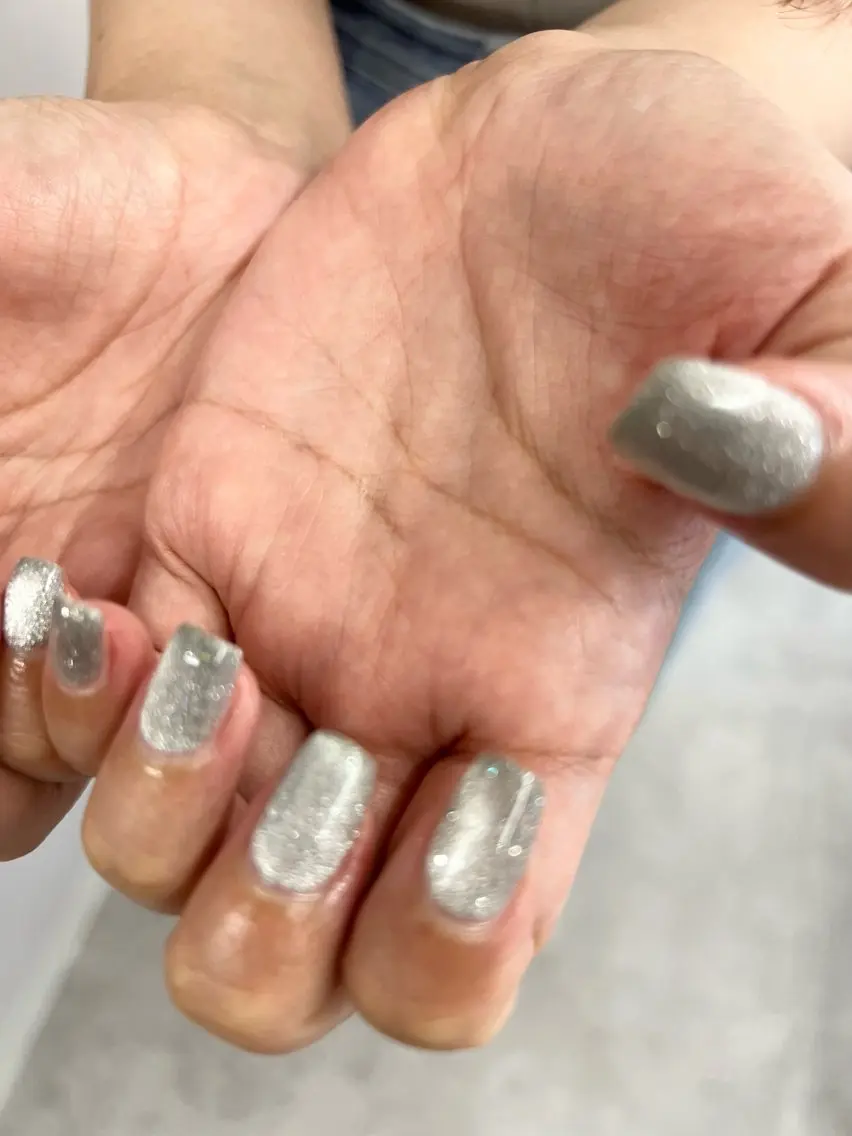ネイル フラッシュネイル フラッシュマグ ジェルネイル 韓国ネイル マグネットネイル Bana_ Nailのネイルデザイン