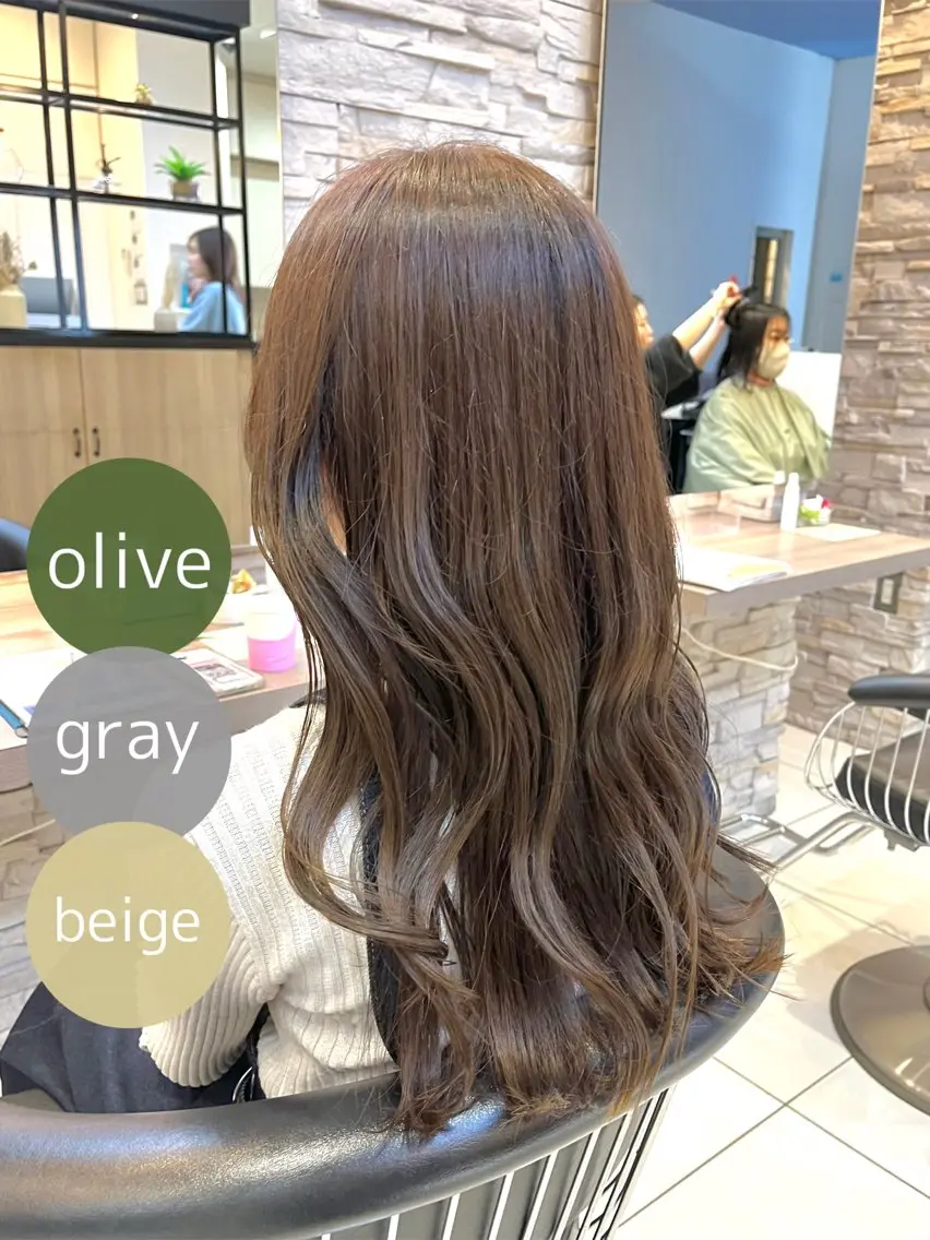 セミロング カット ヘアカラー トリートメント 透明感カラー/ くびれヘア/館岡俊平のヘアスタイル
