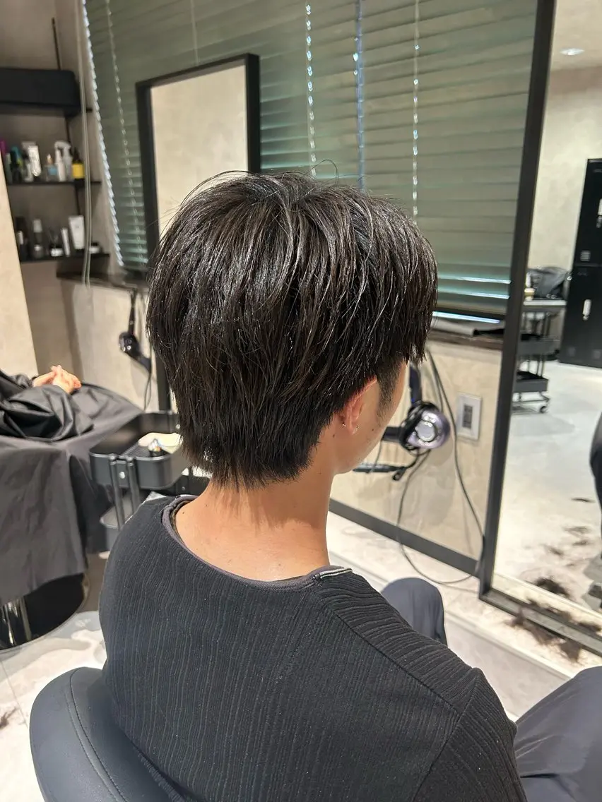 ショート メンズ マッシュ マレットヘア カット 《.Xian》リク/ 艶カラー✨カット✂️のヘアスタイル
