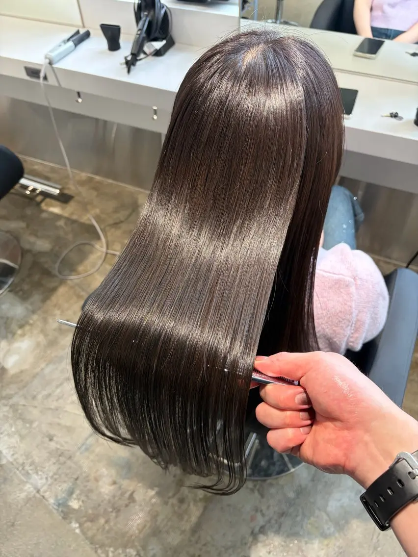 ✨美髪革命✨カット×美髪カラー×髪質改善ケアケラチントリートメント+ナノスチーム付き※縮毛矯正メニューとは異なります。の写真