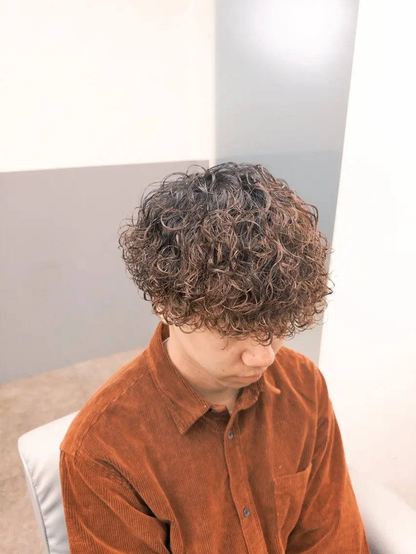 カラー パーマ メンズ メンズパーマ プードルパーマ プードルパーマ カット パーマ 川端 さくのヘアスタイル