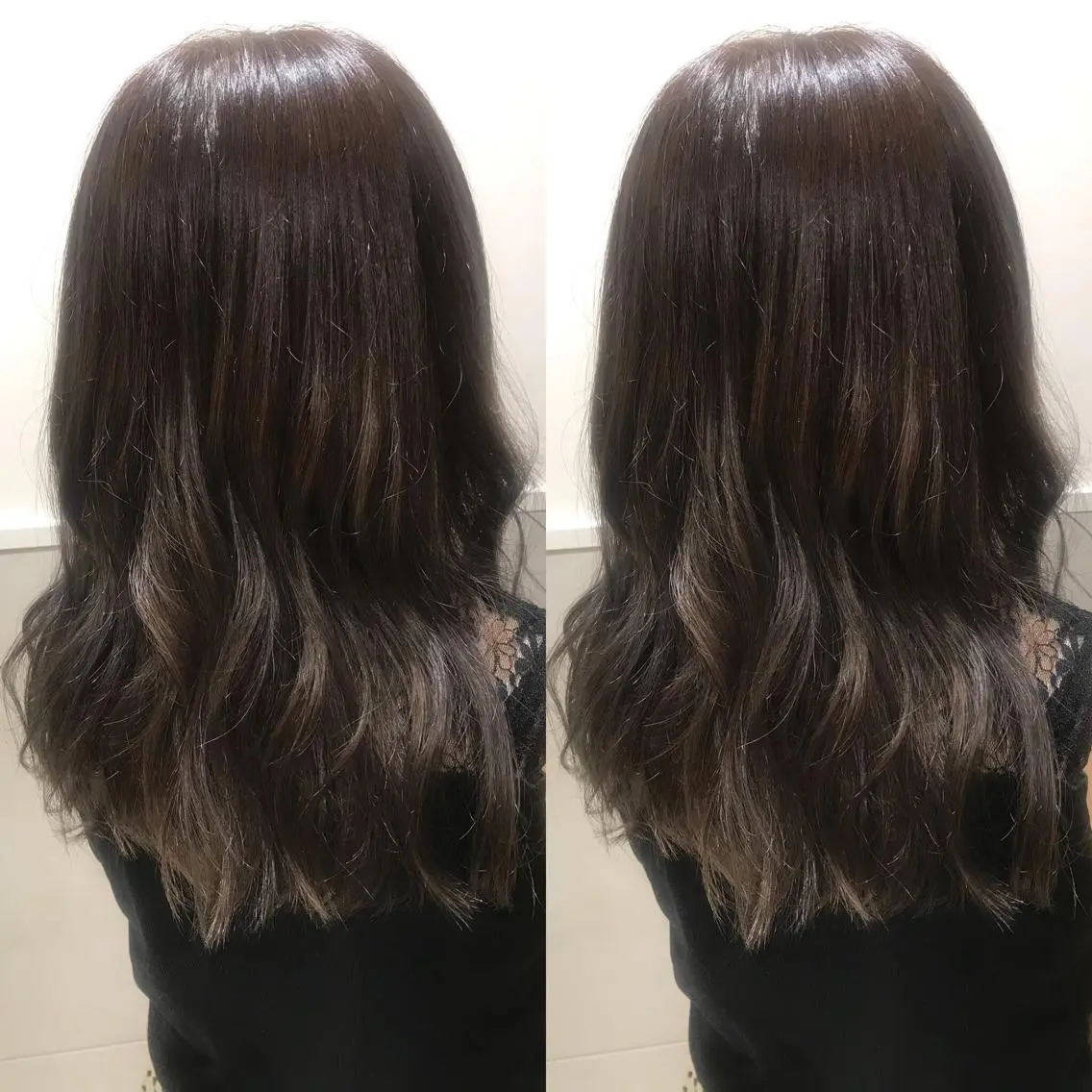 セミロング カラー 小栗 麻衣のヘアスタイル