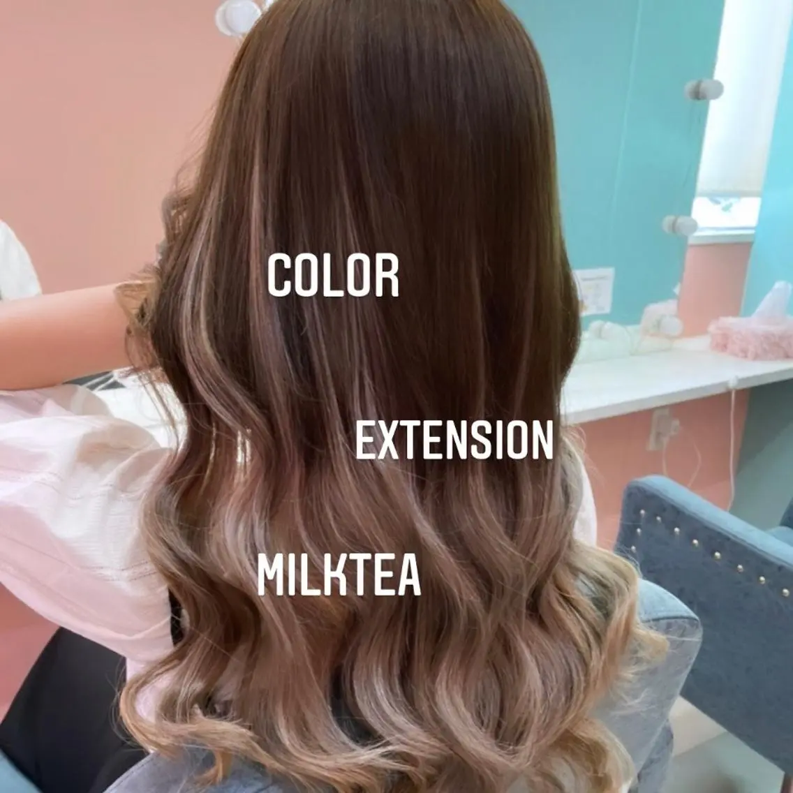 ロング カラー ヘアカラー エクステ エクステ🩵ブリーチ 韓国ヘア🩵KAEのヘアスタイル