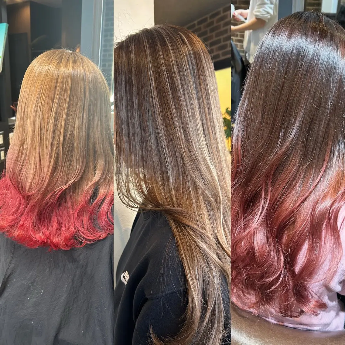 カラー ヘアアレンジ 梅木李奈🕊️ レイヤー透明感カラーのヘアスタイル