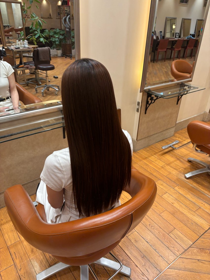 ロング パーマ 縮毛矯正 縮毛矯正 銀座／似合わせ カラー／辻 有純のヘアスタイル