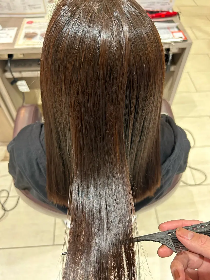 【🔥縮毛矯正とカラーが出来る!🔥】✨カット+縮毛矯正+カラー+5stepトリートメント✨の写真