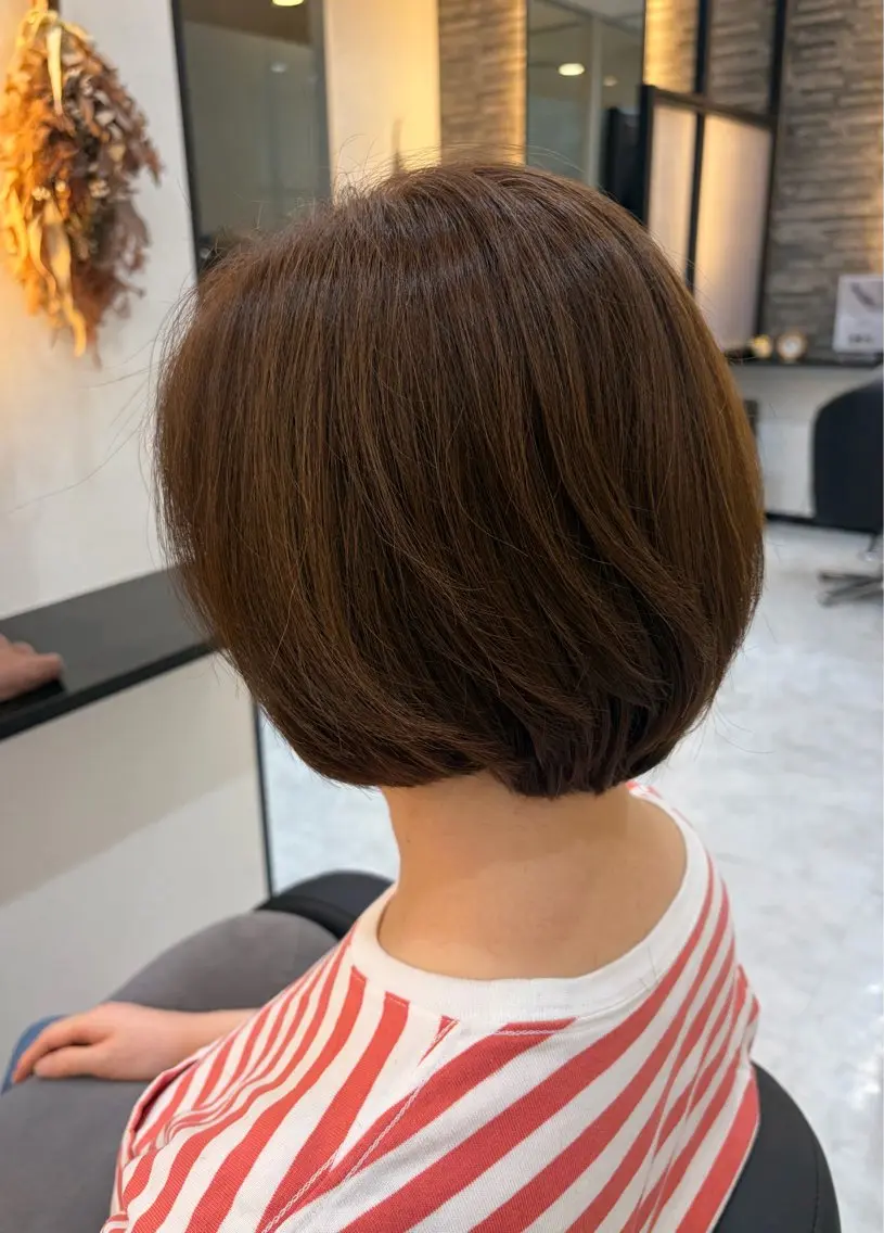 ショート ボブレイヤー ボブ 顔周りカット レイヤーカット カット トリートメント SATO RISAのヘアスタイル