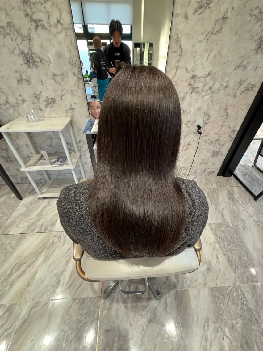 ロング 髪質改善 髪質改善ストレート HANABUSA藤江のヘアスタイル