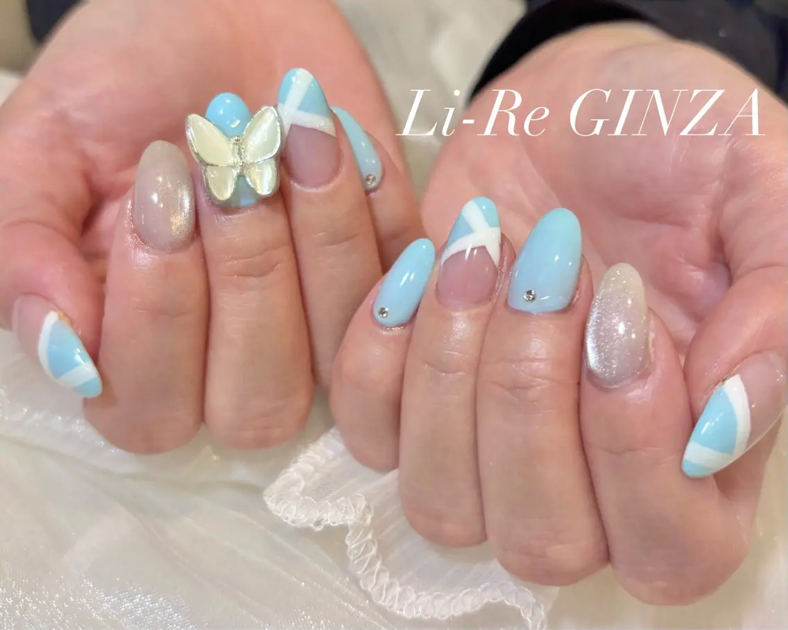セミロング ハンドネイル Li-Re GINZAのネイルデザイン