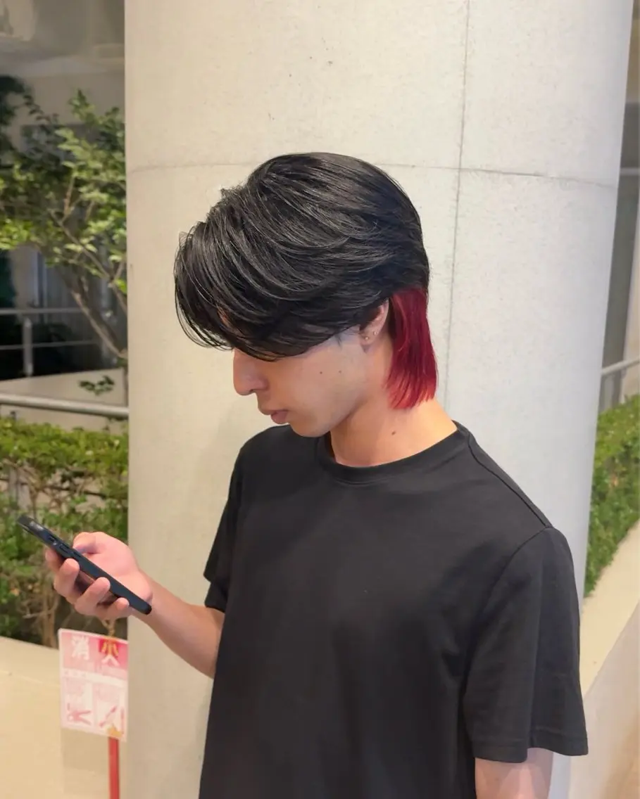 カラー メンズ メンズブリーチ センターパート メンズインナーカラー ブリーチ インナーカラー ヘアカラー ゆうや /メンズ特化美容師のヘアスタイル