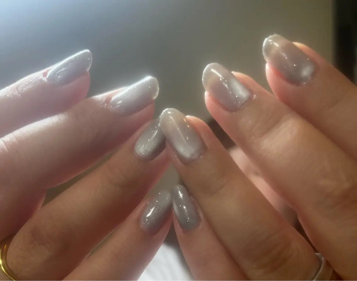 ネイル マグネットネイル ワンカラーネイル シルバー ハンドネイル 〜Pearl me〜 Michiのネイルデザイン