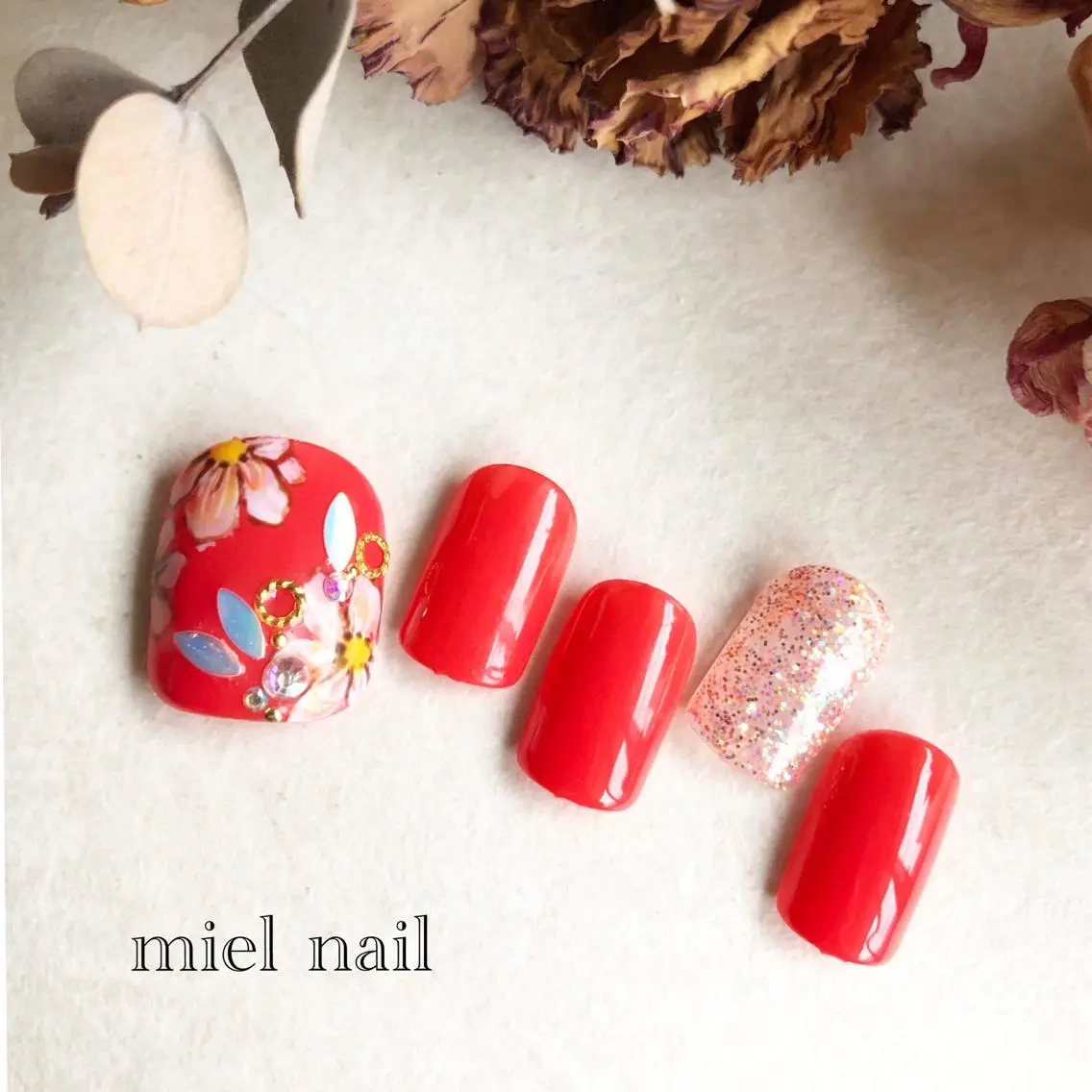 ネイル アートネイル フットネイル 春ネイル 夏ネイル miel nailのネイルデザイン