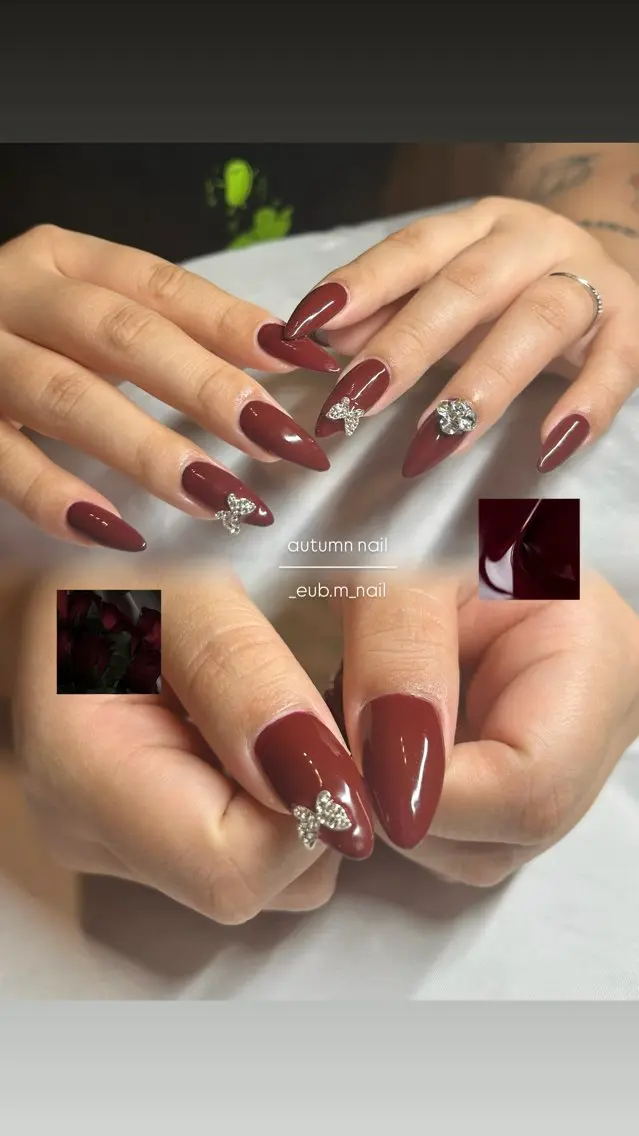 ネイル ボルドー ワンカラーネイル ハンドネイル 深夜ネイルサロン eub.m_nailのネイルデザイン