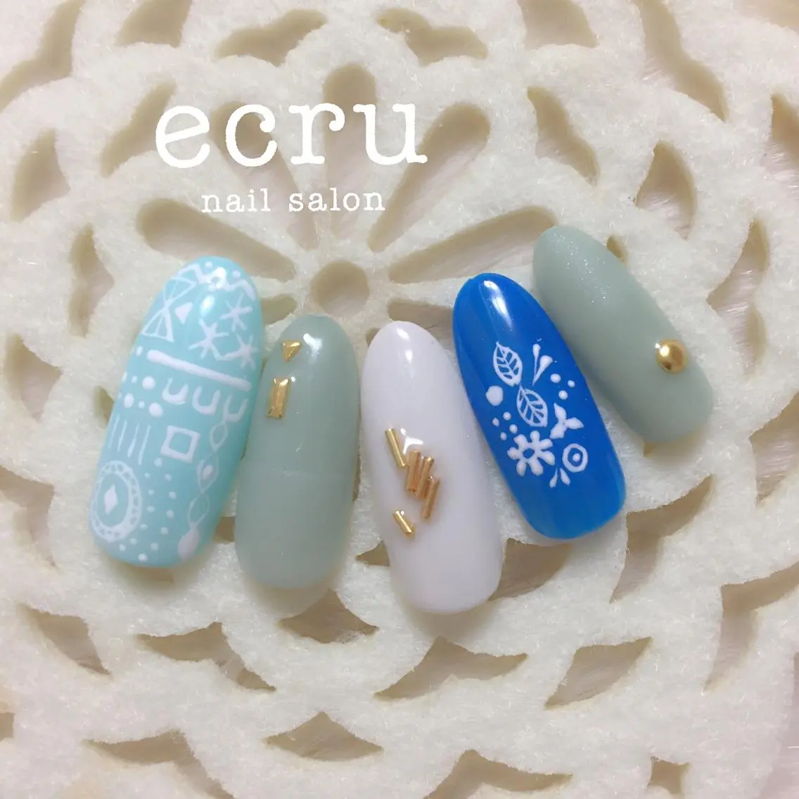 ネイル アートネイル ジェルネイル ecru nail 長谷川まきのネイルデザイン