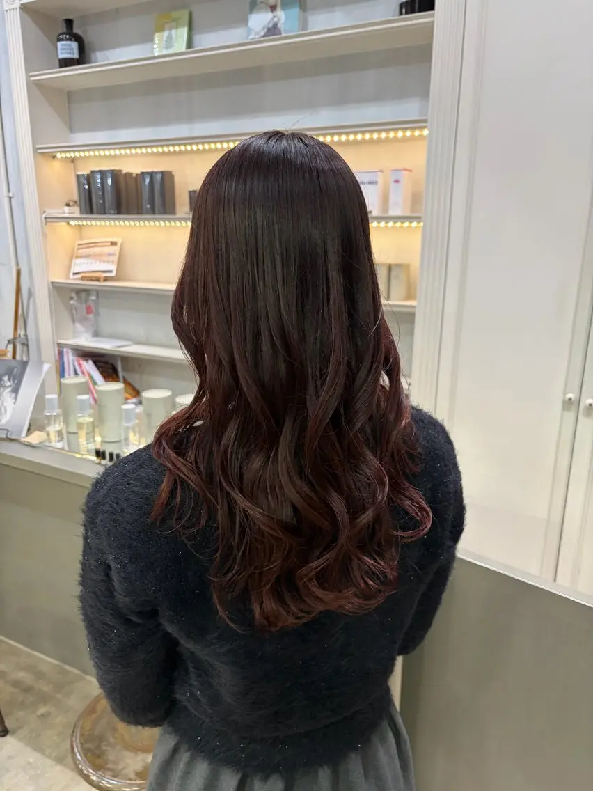セミロング カラー ピンクカラー ピンクパープル パープルカラー 髪質改善特化🥣🫧 天神美容室のヘアスタイル