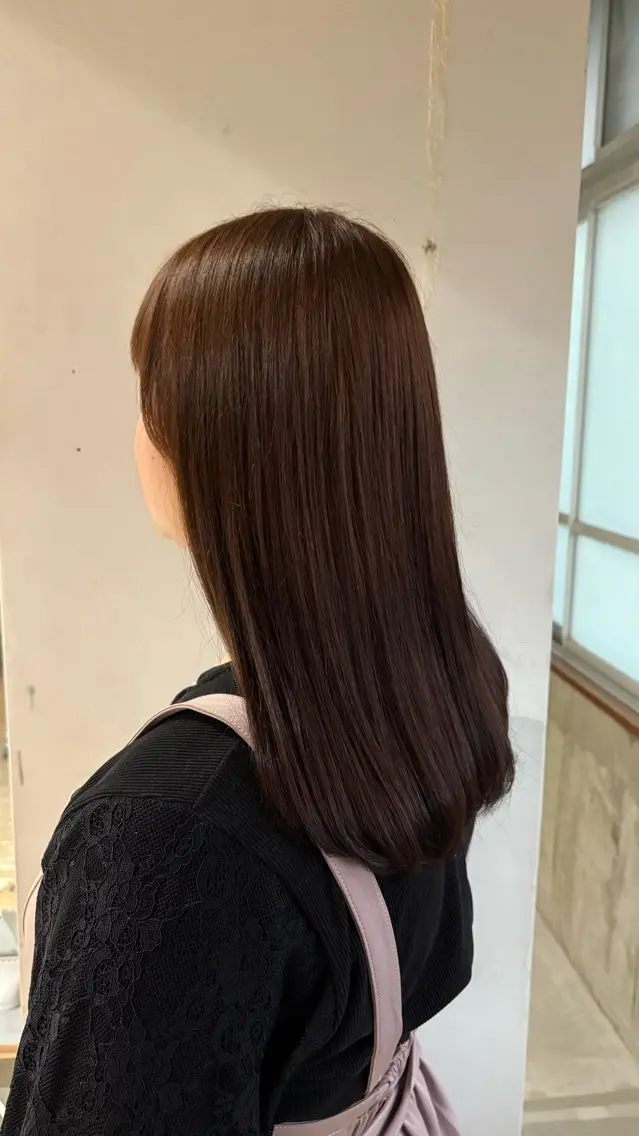 セミロング ヘアカラー 安藤 まりのヘアスタイル
