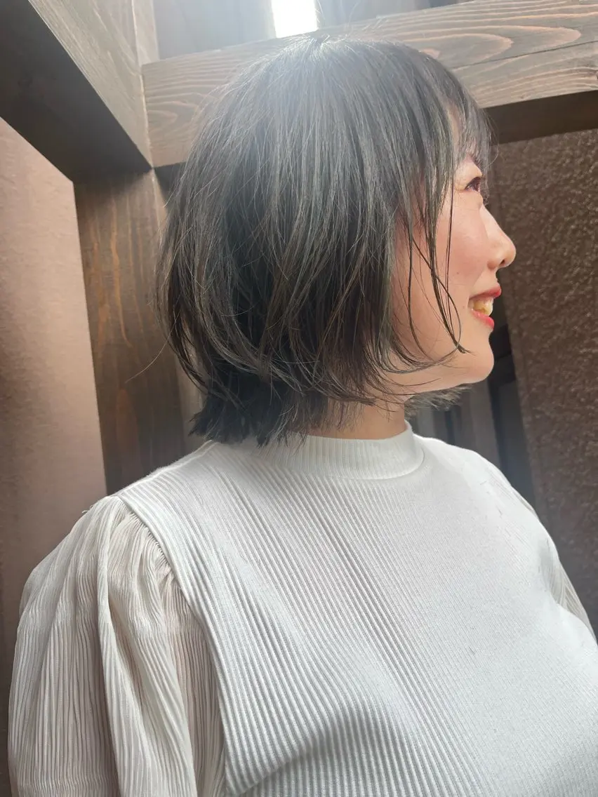 ミディアム ヘアカラー ママ美容師 *ヒマワリのヘアスタイル