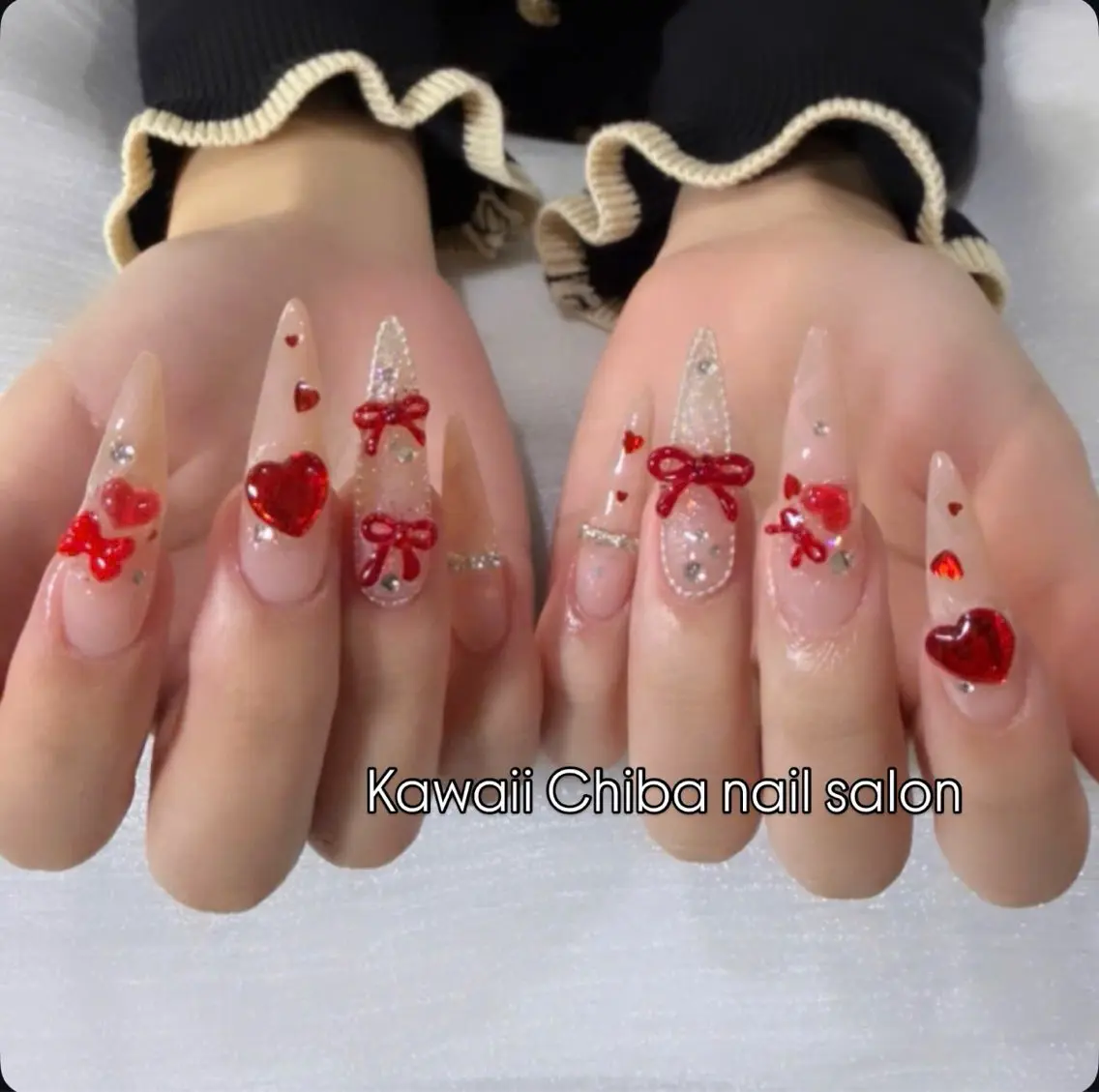 ネイル アートネイル クリアネイル ジェルネイル ハート 韓国ネイル Kawaii _Nailのネイルデザイン