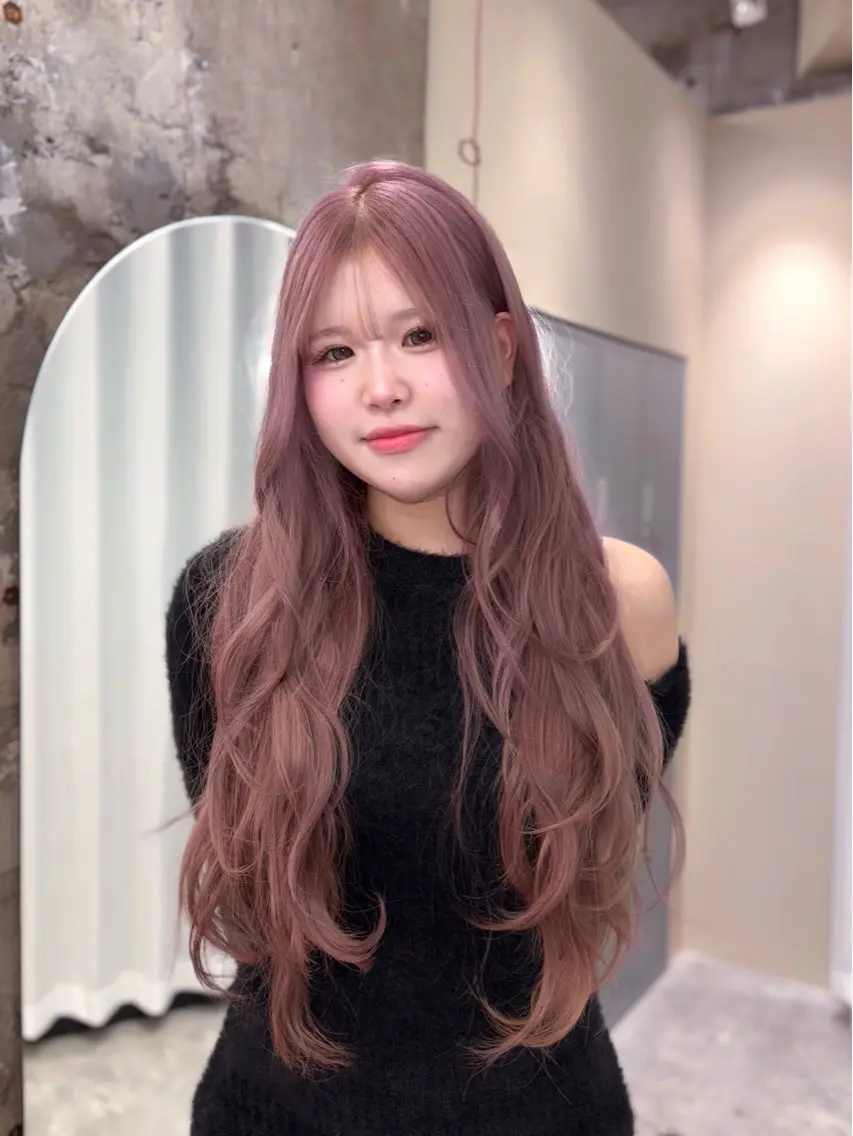 ロング カラー ピンクカラー シルバー ヘアカラー 名駅/GEM lit risaのヘアスタイル