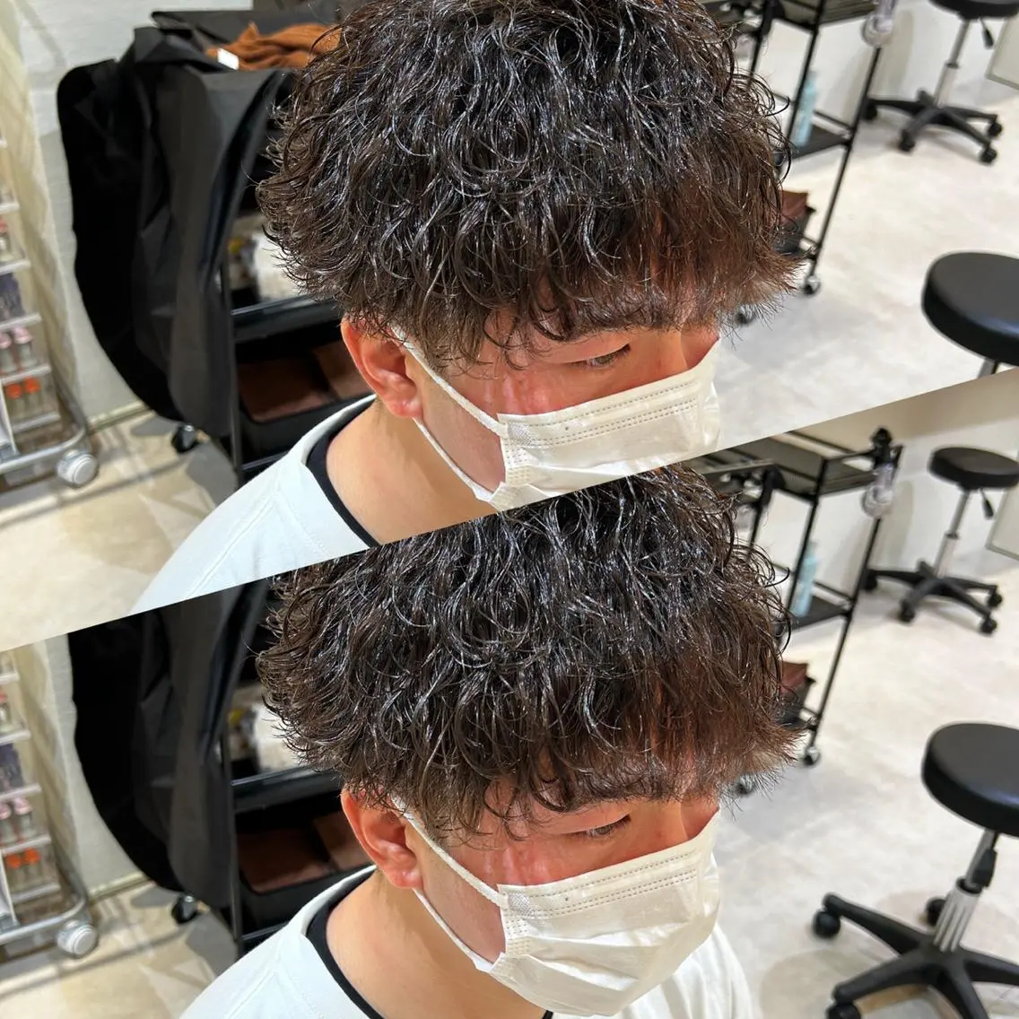 ショート パーマ メンズ メンズパーマ 波巻きパーマ メンズ支持数No.1 👑リュウ👑のヘアスタイル