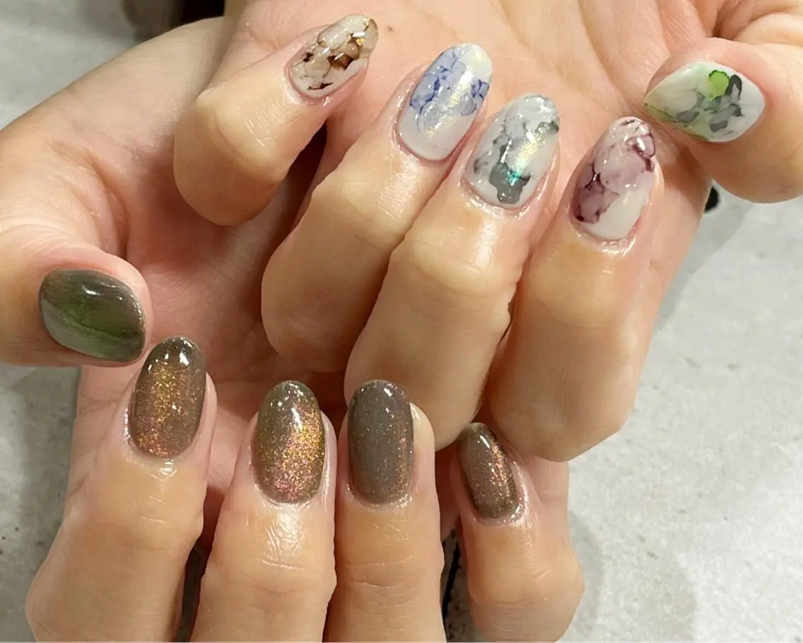 ネイル アートネイル マグネットネイル ハンドネイル Amu's chikakoのネイルデザイン