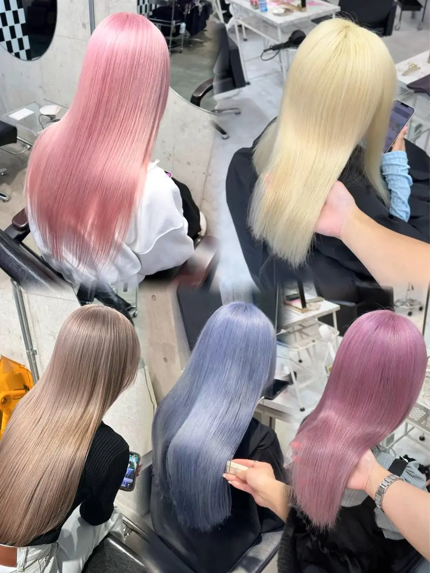 ロング ピンクラベンダー カット ヘアカラー トリートメント 🤍ムラ修正ブリーチ 🤍原宿/YUUのヘアスタイル